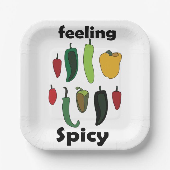 Chilli Pepper Feeling Spicy Fiesta Party Paper Plate (Front)