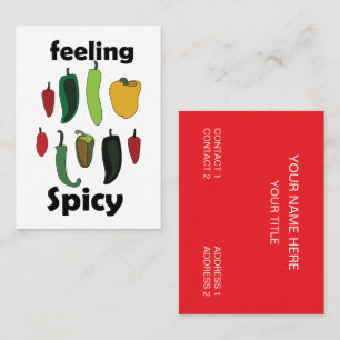 Chilli Pepper Feeling Spicy Food Restaurant Business Card
