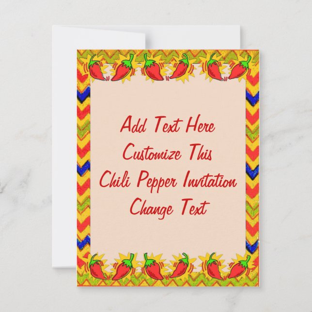 Chilli Pepper Frame 2, Add Text Invitation (Front)