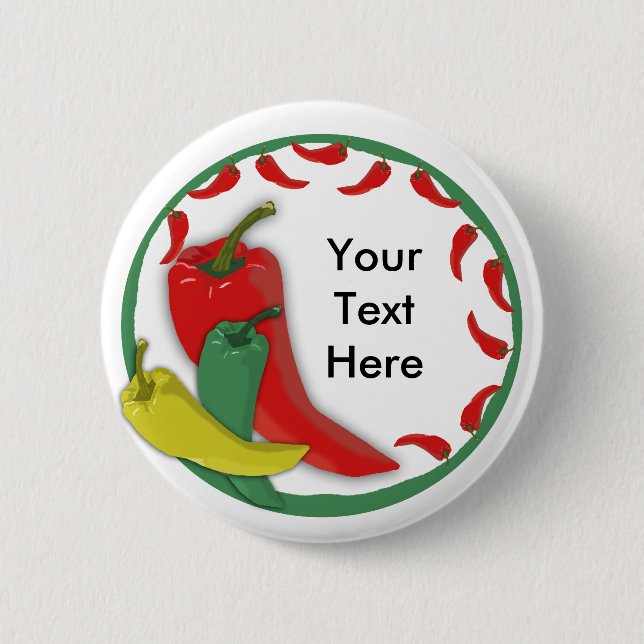 Chilli Pepper Group Circle Frame3 6 Cm Round Badge (Front)