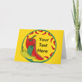 Chilli Pepper Group Circle Frame Card