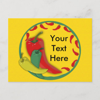 Chilli Pepper Group Circle Frame Postcard