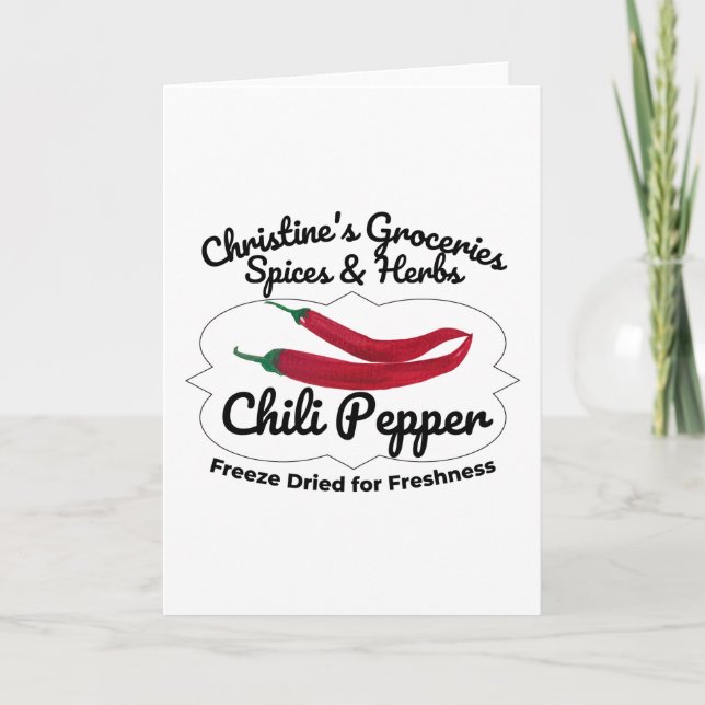 Chilli Pepper jar. Card (Front)