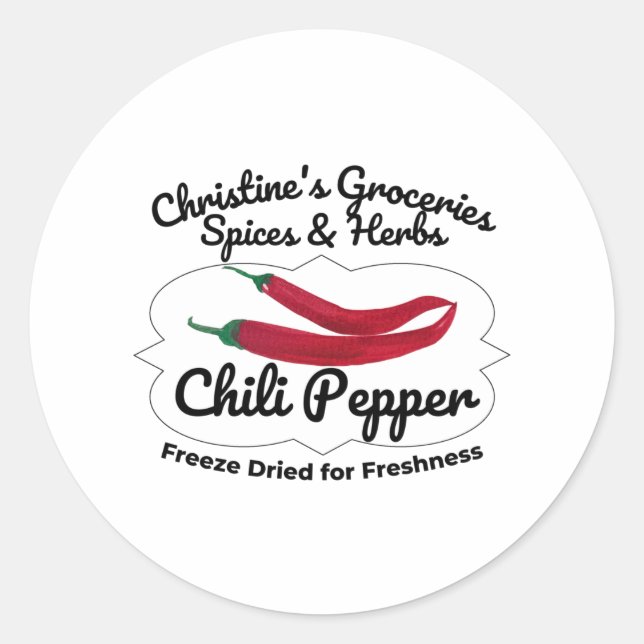 Chilli Pepper jar. Classic Round Sticker (Front)