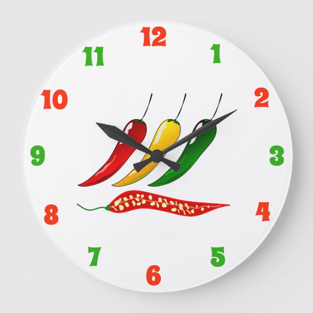 Chilli Pepper Kitchen Clock (Front)
