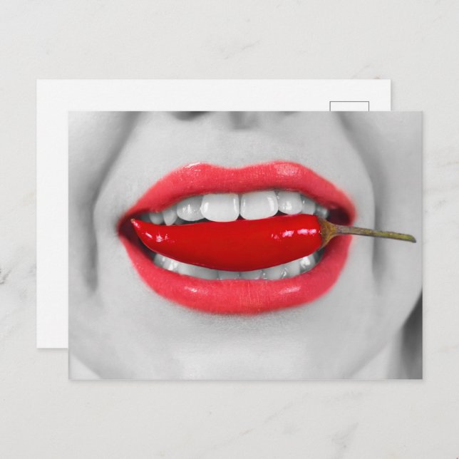 Chilli pepper lips postcard (Front/Back)