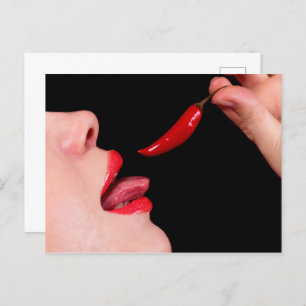 Chilli pepper lips postcard