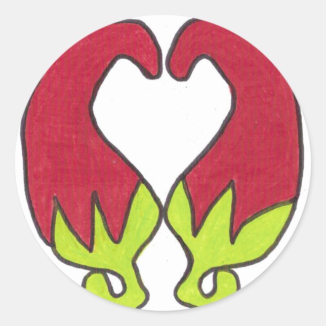 Chilli Pepper Love Classic Round Sticker (Front)