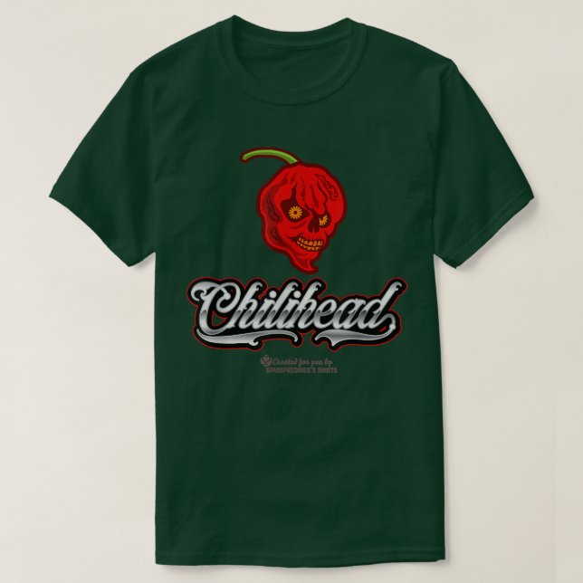 Chilli Pepper Merch Design Chilihead Grinning Chil T-Shirt (Design Front)