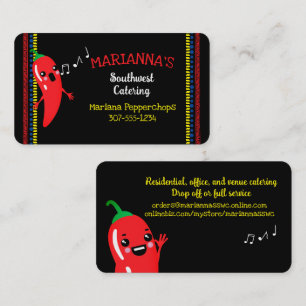 Chilli pepper Mexican Southwestern chef catering B Business Card