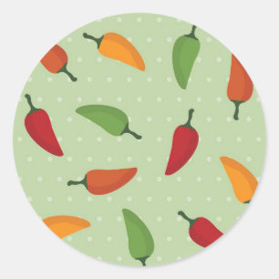 Chilli pepper pattern classic round sticker