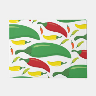 Chilli pepper pattern doormat