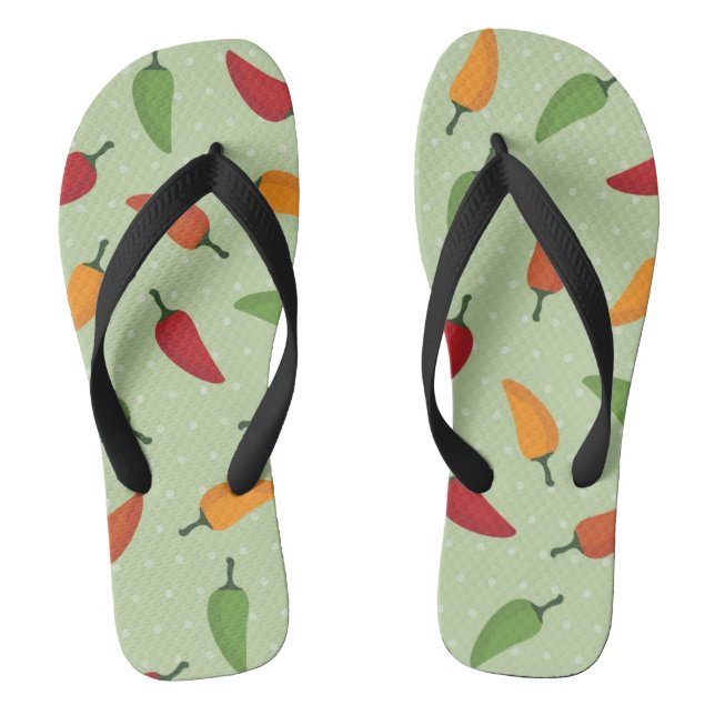 Chilli pepper pattern jandals (Footbed)