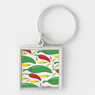 Chilli pepper pattern key ring