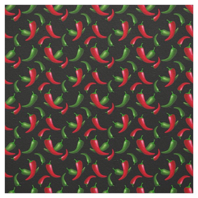 Chilli pepper pattern kitchen cotton twill fabric (Swatch)