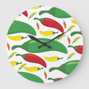 Chilli pepper pattern large clock