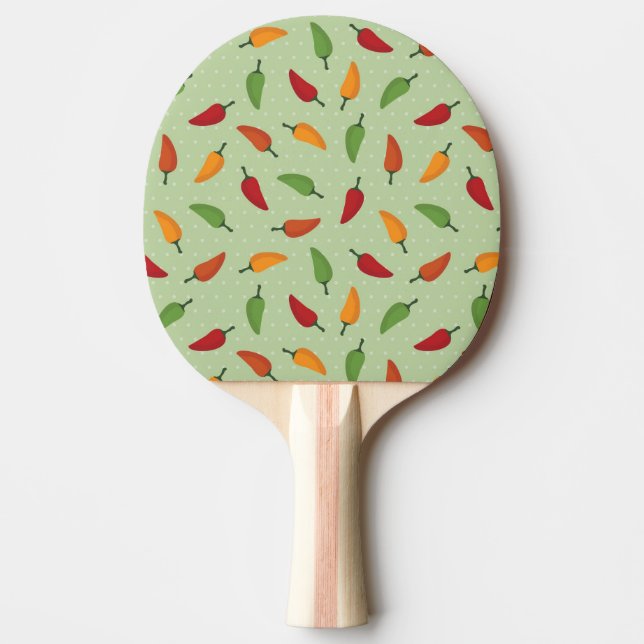 Chilli pepper pattern ping pong paddle (Front)