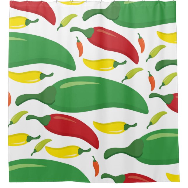 Chilli pepper pattern shower curtain (Front)