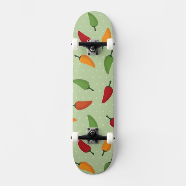 Chilli pepper pattern skateboard (Front)