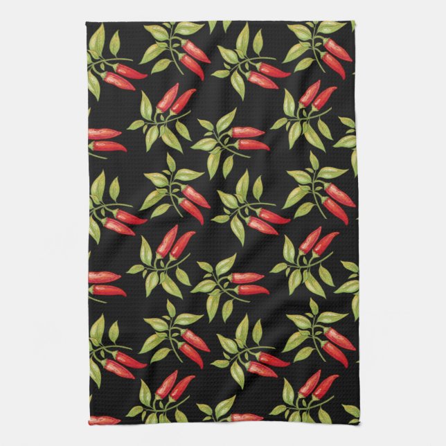 Chilli Pepper Plant Kitchen Towel (Vertical)