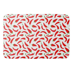 Chilli Pepper Red and White Bath Mat