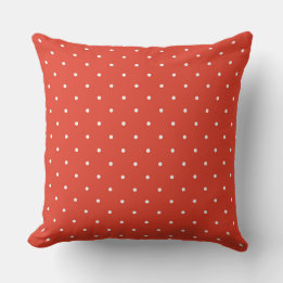 Chilli pepper red and white dots cushion