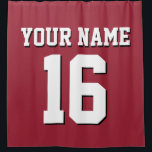 Chilli Pepper White Sports Jersey Team Jersey Shower Curtain<br><div class="desc">Preppy Solid Colour Team Jersey / Sports Jersey / Football Jersey / Rugby Jersey with Custom Name Customise this with your own name or team name and a number. You can change the size, colour and placement of the text if you need to make changes, change the colour of or...</div>