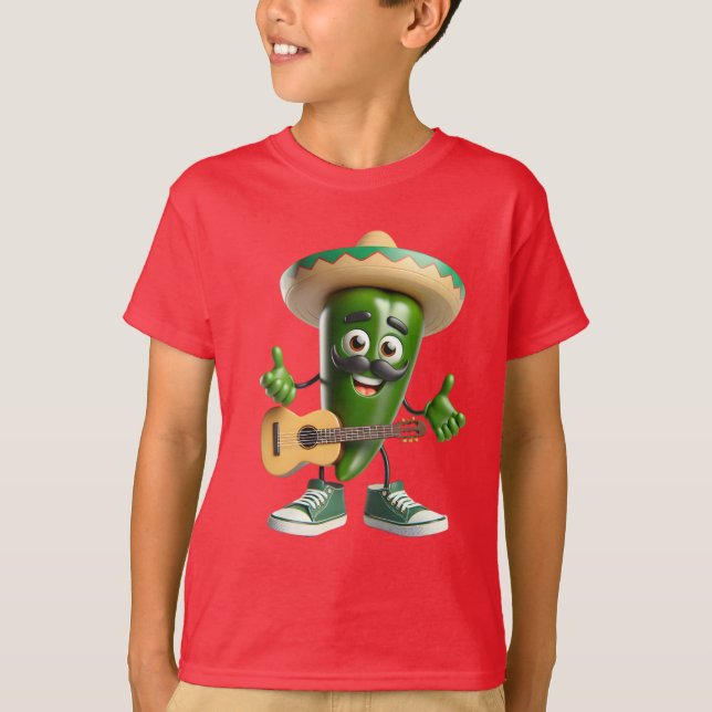  Chilli Pepper with a Ukulele   T-Shirt (Front)