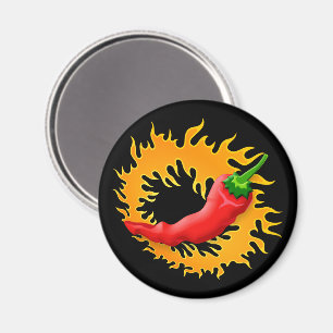 Chilli pepper with flame magnet