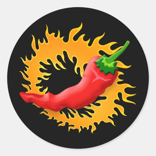 Chilli pepper with flame stickers (Front)