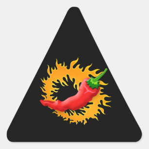 Chilli pepper with flame stickers