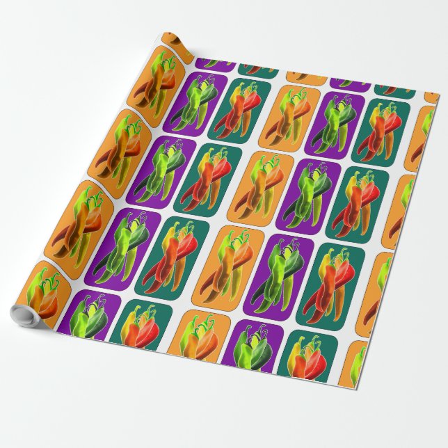 Chilli Pepper Wrapping Paper (Unrolled)