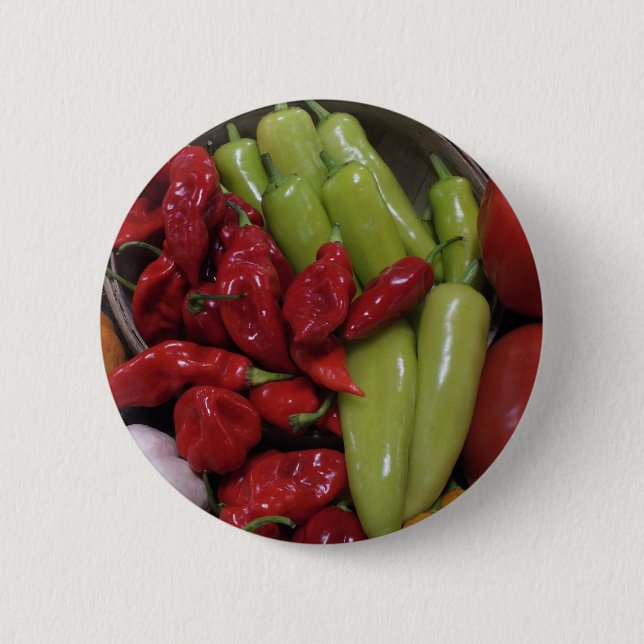 Chilli Peppers 6 Cm Round Badge (Front)