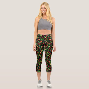 Chilli peppers and Cilantro Capri Leggings