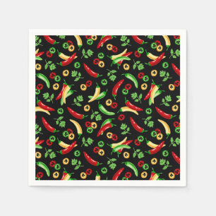 Chilli peppers and Cilantro  Napkin
