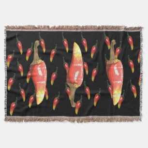 Chilli Peppers Art Throw Blanket