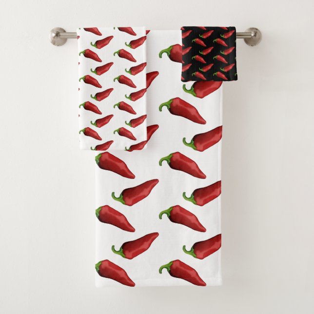 Chilli peppers bath towel set (Insitu)