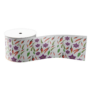 Chilli Peppers Botanical Grosgrain Ribbon