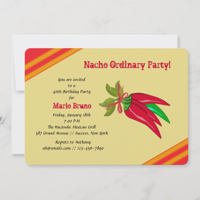 Chilli Peppers Bouquet Invitation (Front)