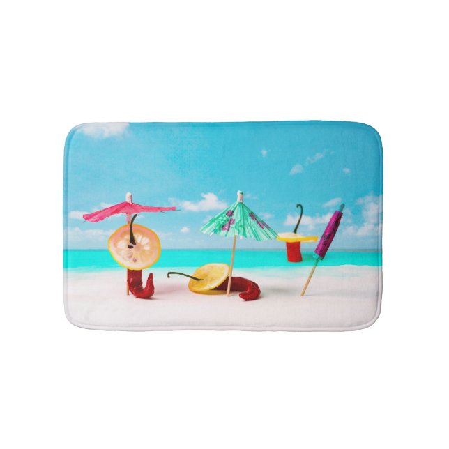 Chilli Peppers By The Sea Bath Mat (Front)