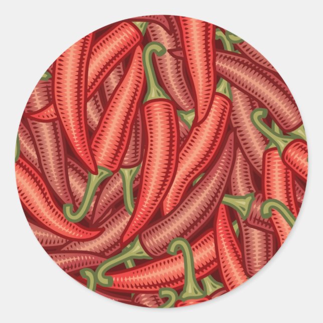 Chilli Peppers Classic Round Sticker (Front)