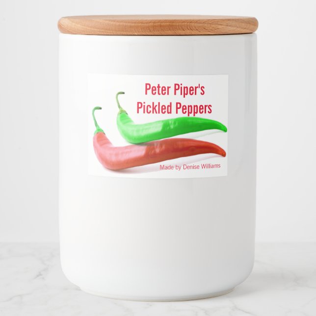 Chilli Peppers Custom Jar Label (Front)