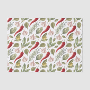 Chilli Peppers, Garlic, Olives and Herbs  Tissue Paper