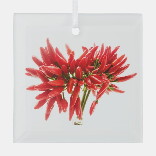 Chilli peppers glass tree decoration (Front)