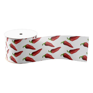 Chilli peppers grosgrain ribbon