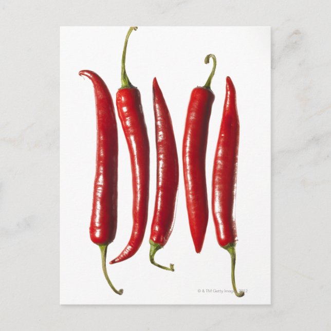 Chilli Peppers in a Row Postcard (Front)