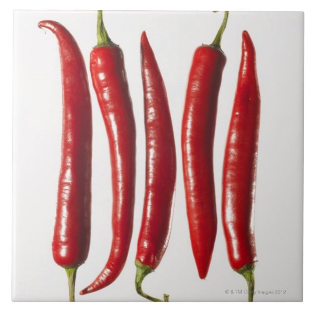 Chilli Peppers in a Row Tile (Front)