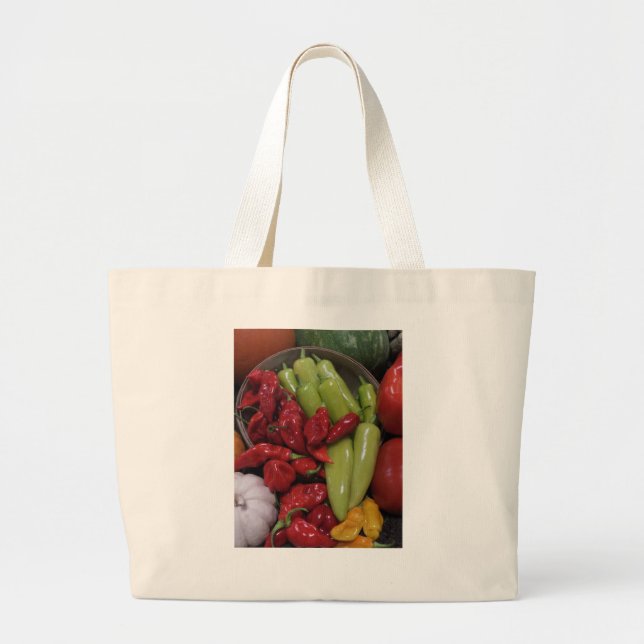 Chilli Peppers Large Tote Bag (Front)