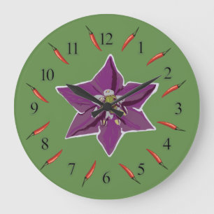 Chilli  Peppers, Peppers  Blossom  Wall Clock