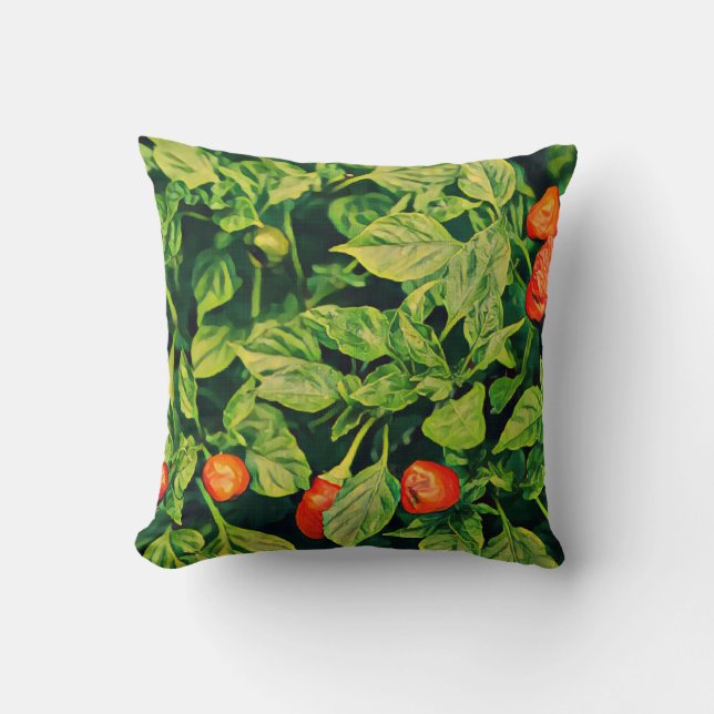 Chilli Peppers Print Throw Pillow (Front)